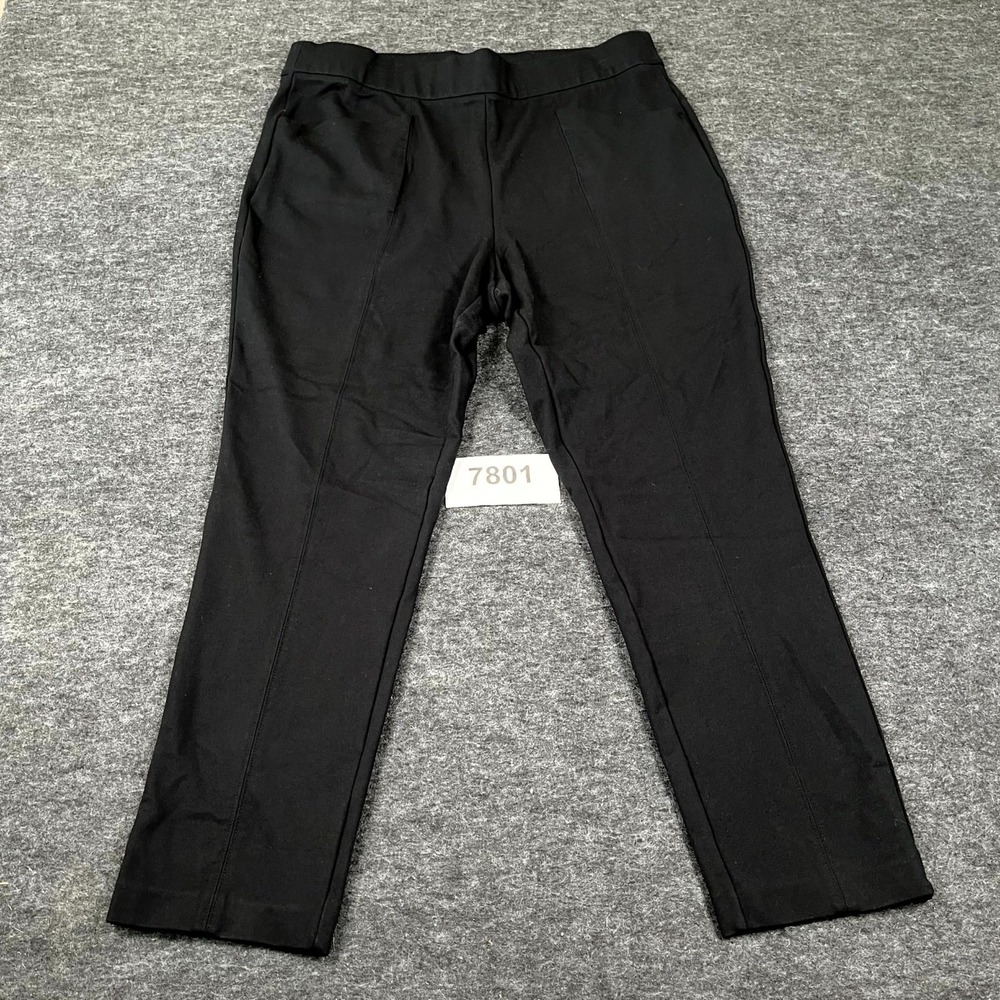 AVA & VIV Ankle Pants Womens 2XL Black Rayon Stretch Straight Leg Flat Front